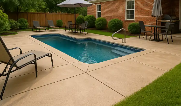 a swimming pool concrete deck from Concrete Contractor Austin in Austin, TX - Concrete Resurfacing