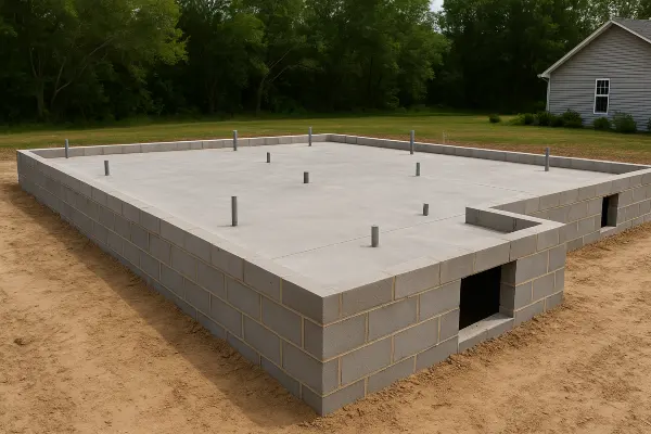 a finished concrete foundation for a new house from Concrete Contractor Austin in Austin, TX - Concrete Resurfacing