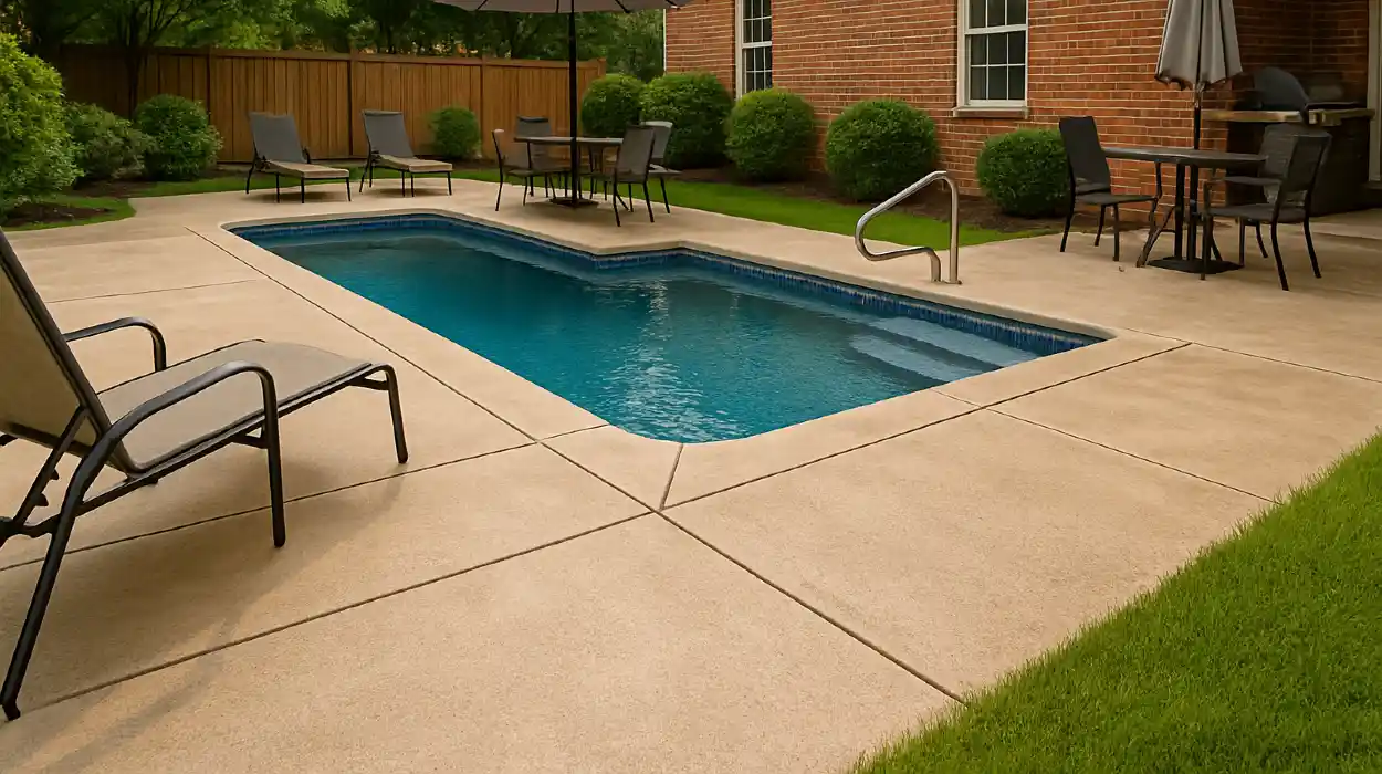 a swimming pool concrete deck from Concrete Contractor Austin in Kyle, TX - Kyle TX